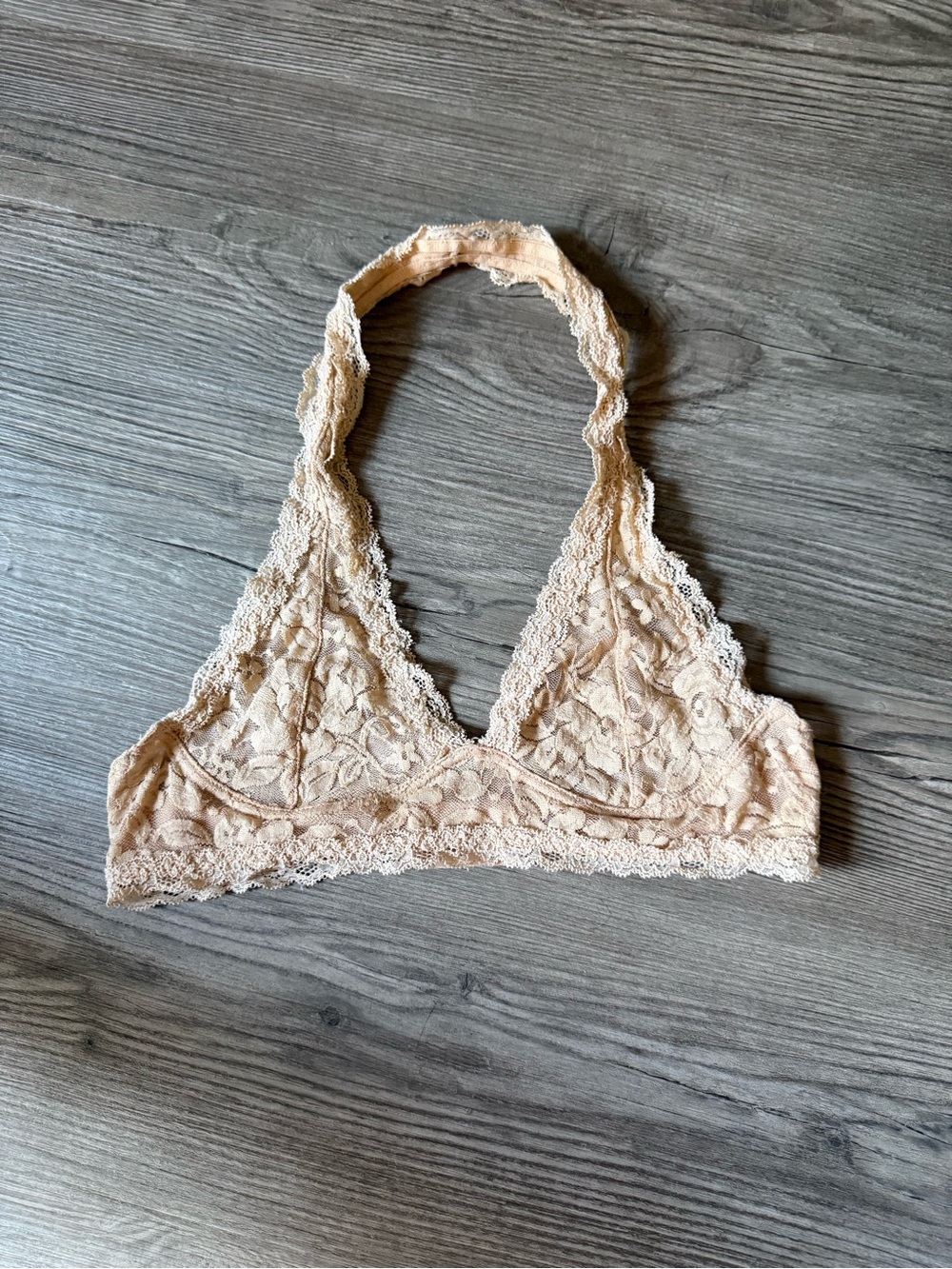Anemone Lace Halter Bralette in Blush